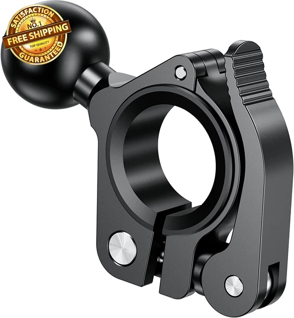 Aluminum Alloy Handlebar Clamp Mount Base with 1'' TPU Ball for Rail Diameter 0.