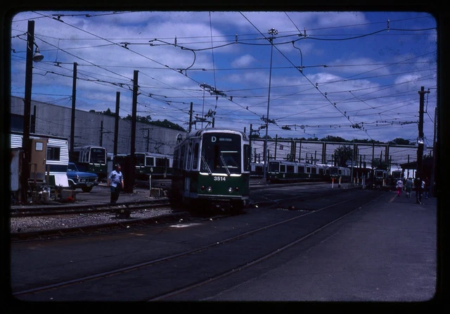 Trolley Slide - Boston MBTA #3514 Transit Train Car 1979 Riverside Yard Vintage