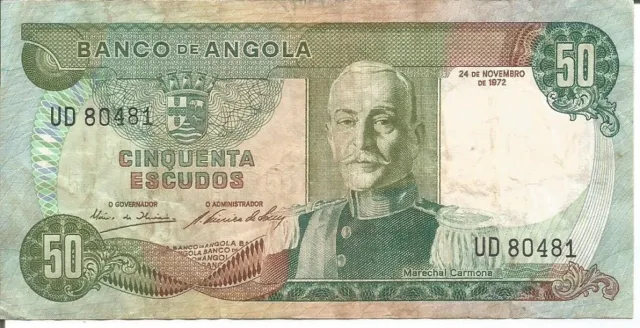 Angola  Portugal 50$00 Escudos 24/11/1972 #3
