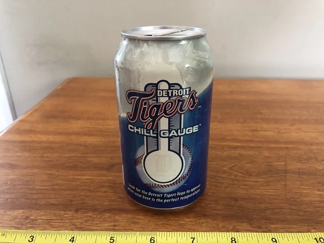 Vtg. Empty Detroit Tigers Labatts Blue Light Chill Gauge 12 Oz. Beer Can USA