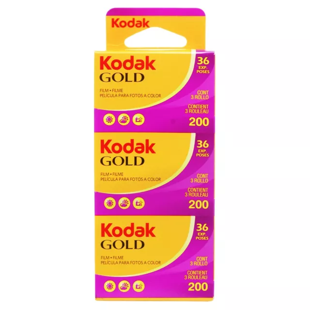 KODAK Gold 200 ISO 35mm Color Negative Film - 3 Pack, 36 Exposures per Roll