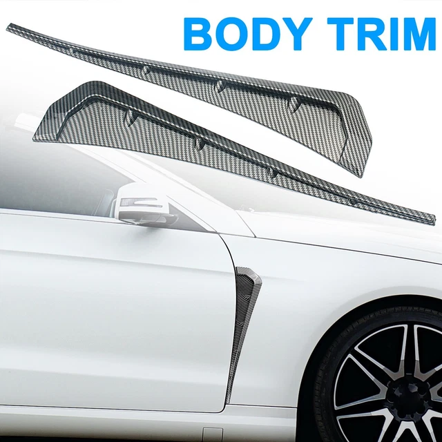 2PCS Universal Carbon Fiber Car Exterior Side Fender Vent Air Wing Cover Trim US