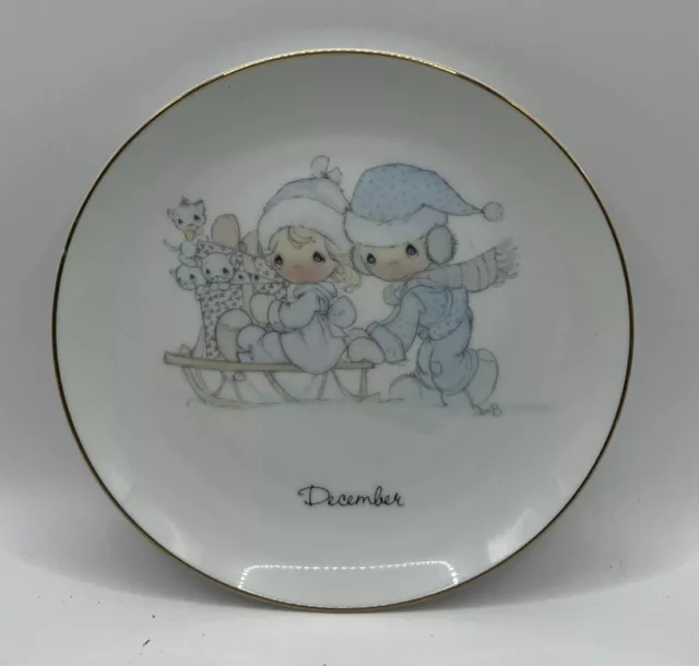 Vintage 1983 Precious Moments "December" Collectible Plate Enesco