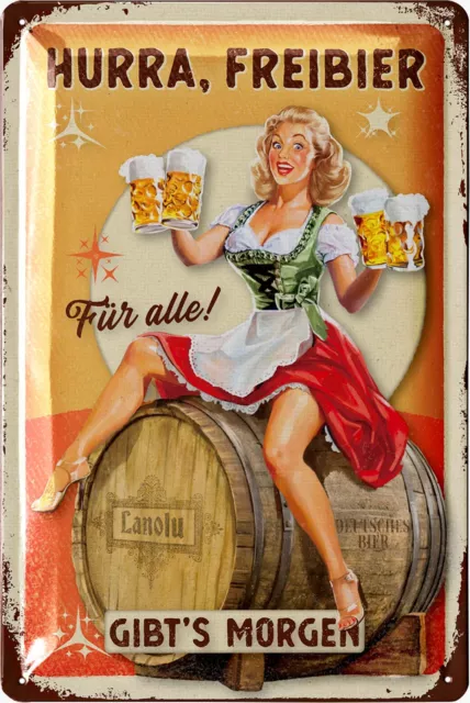 Blechschilder retro Bier Bar Deko, Metallschilder mit Spruch Partyraum, 20x30cm