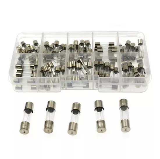 Assorted Kit of 100 Electrical Glass Fuses for General Purpose Applications