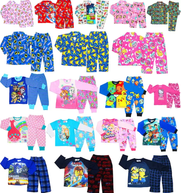 New Size 1-12 Boys Girls Kids  Pyjamas Winter Sleepwear Nighties Tshirt Tee Top