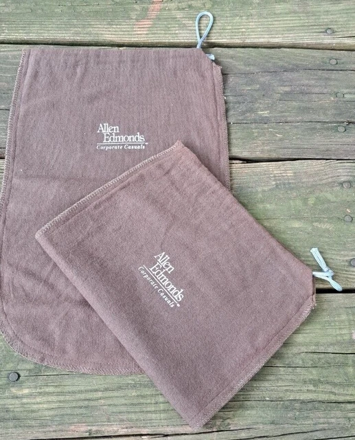 "Allen Edmonds cubiertas de polvo bolsas para zapatos de fieltro cuerda marrón lote de 2 14"" x 8"