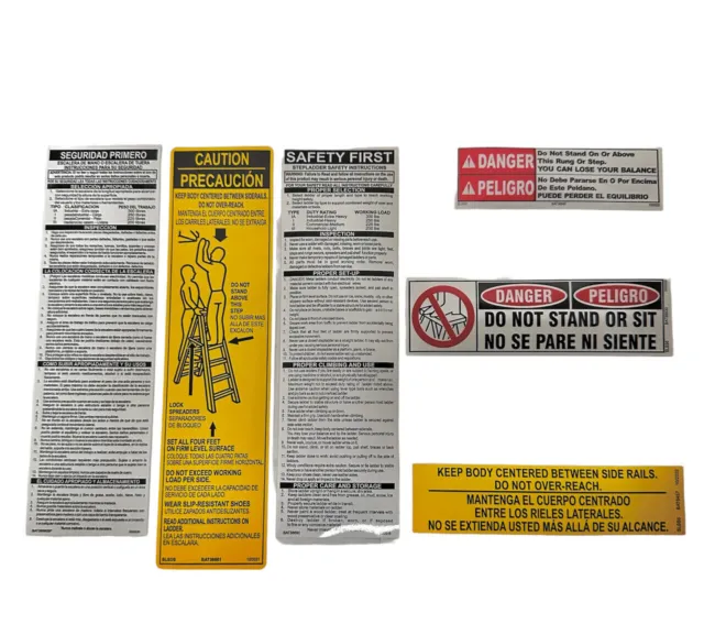 Safety Label Sticker Kit For Double Step Ladders