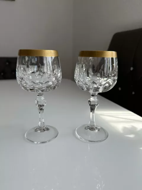 2x Hutschenreuther Arzberg Glas mit Goldrand Weinglas Kristall