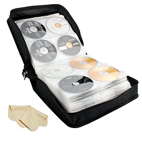 BlueCubi 288 Capacity PU Leather Portable CD DVD Wallet Binder Book Sleeves