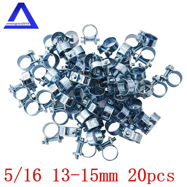20Pcs 5/16"（13mm-15mm）FUEL INJECTION HOSE CLAMP / AUTO Fuel Clamps