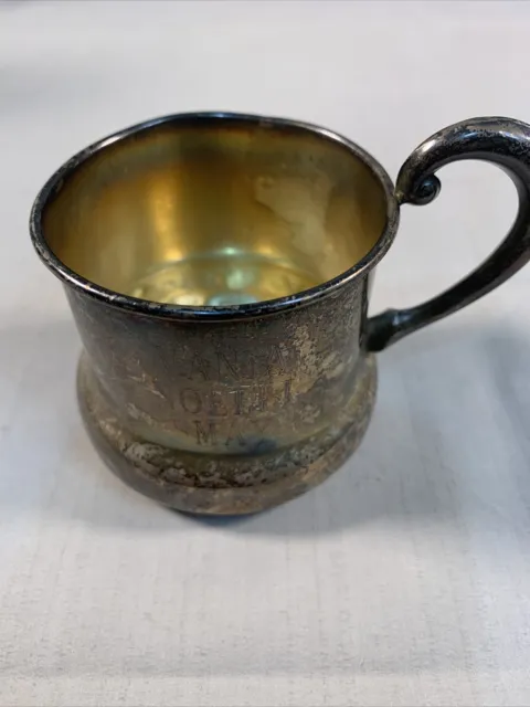 Vintage SAART 19th Century Sterling Silver Rare Baby Cup Mug #53 Engraved