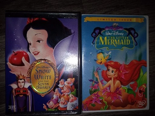 (2) Disney DVDs Platinum Edition Snow White And Limited Issue The Little Mermaid