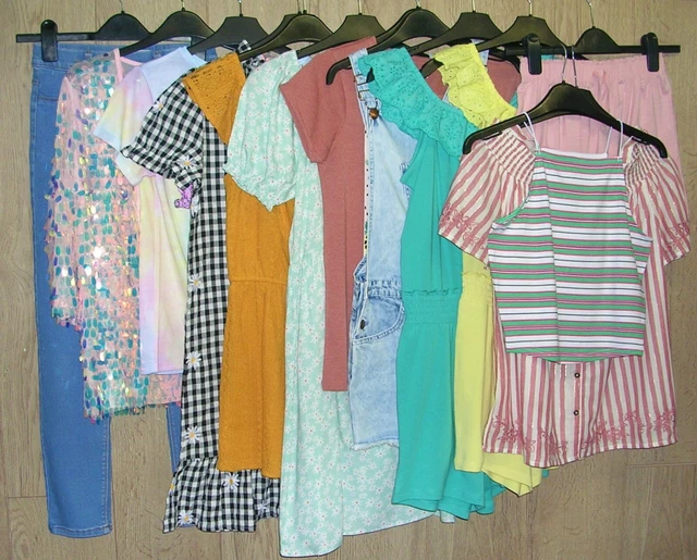 NEW LOOK F&F PRIMARK etc Girls Summer Bundle Tops Shorts Dresses Age 12-13