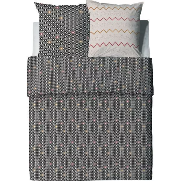 Parure de lit housse de couette avec taies d'oreiller 100% Coton 57 fils Himba B