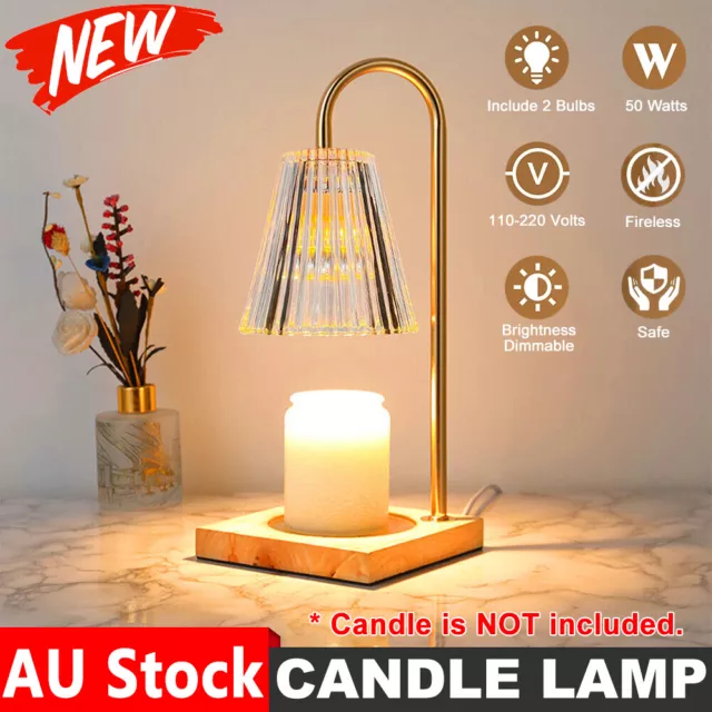 Aromatherapy Melting Wax Lamp Dimmable Night Light Table Candle Warmer Lamp AU