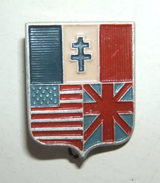 PETIT INSIGNE BRELOQUE LIBERATION 1944 CROIX DE LORRAINE - Augis