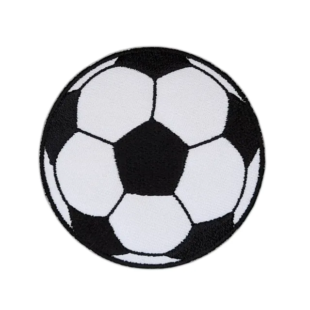 ae35★Fußball Ball Aufnäher zum aufbügeln Bügelbild Patch Flicken Sport 7 x 7 cm