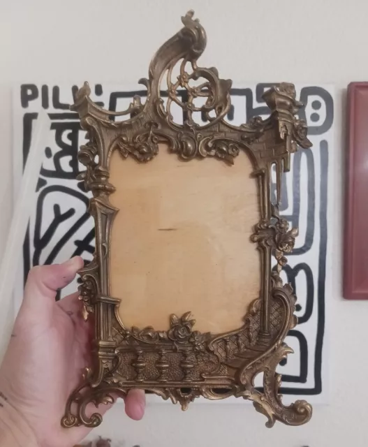 antique brass Ornate Rococo Picture Frame Mid-late 1800's French