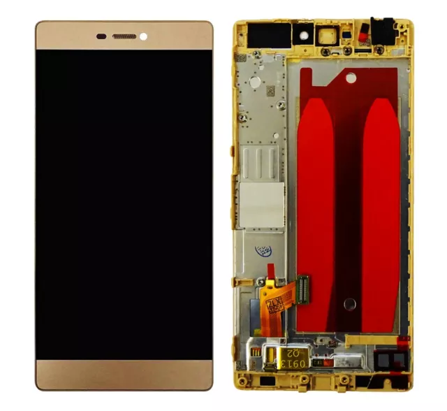 ✅ Affichage LCD Écran Tactile Verre Digitizer + Cadre pour Huawei Ascend P8 - Or