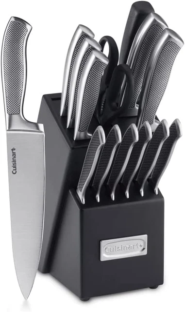 15 Piece Kitchen Knife Set with Block by Cuisinart, Cutlery Set, Graphix Coll...