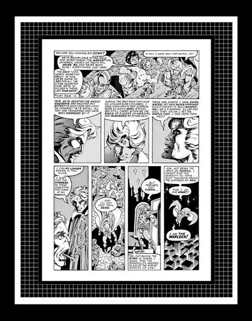 Jim Starlin Warlock #12 Rare Production Art Pg 2 Monotone