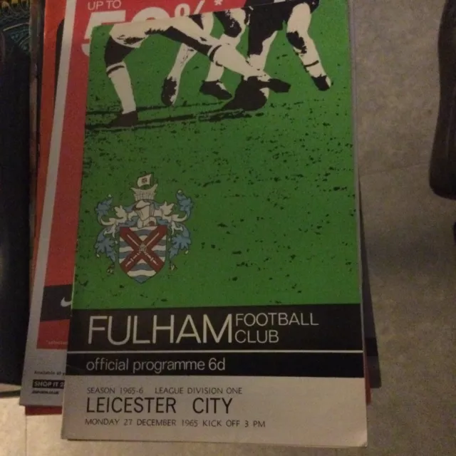 Fulham V Leicester City 1965-66 League Programme