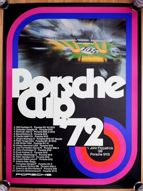 original Porsche Plakat Poster "Porsche Cup 1972 Porsche 911 rare