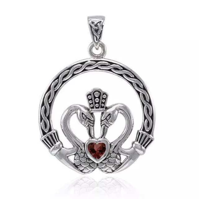 Swan Claddagh .925 Sterling Silver Pendant by Peter Stone Fine Jewelry Heart