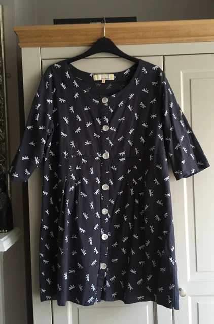 ALICE COLLINS CHARCOAL white linen mix dragonfly tunic/dress size 16 TK  Maxx 14 8.72 - PicClick UK