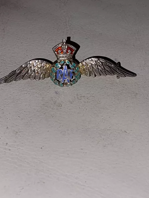 Pre 1953 RAF Sweetheart Brooch Silver And Enamel