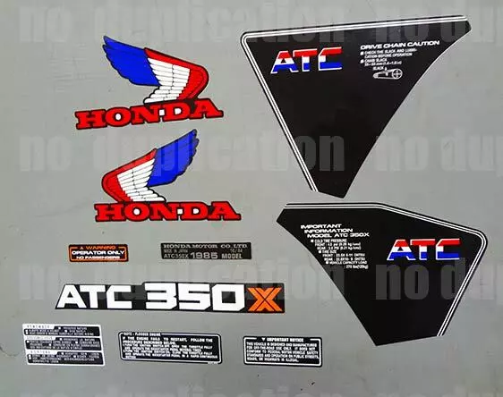 1985 85' ATC 350X honda decal trike sticker 10pc Graficos aufkleber pegatinas