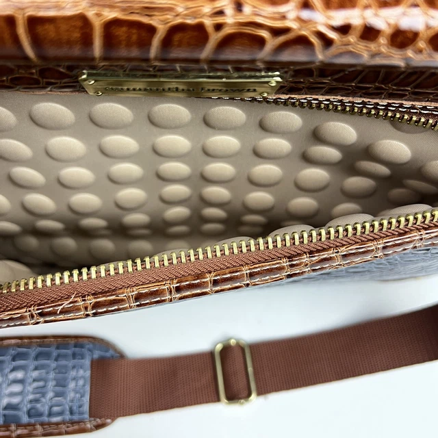 Samantha Brown Croc Embossed Blue/Gray Weekend Shoulder Tote Bag Luggage PVC 13