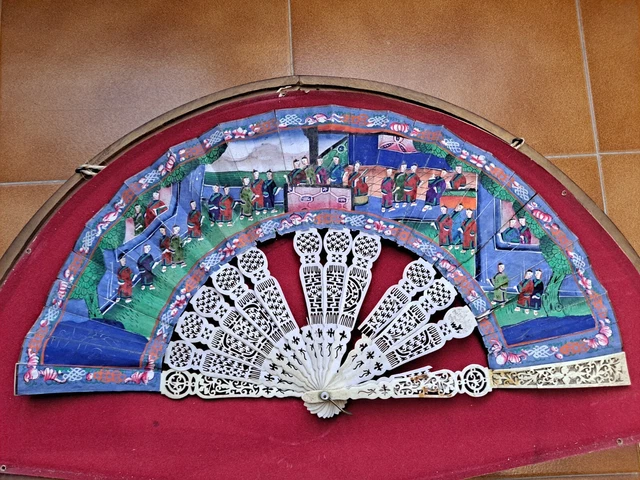 Abanico antiguo chino de las mil caras - Hundred Faces Fan