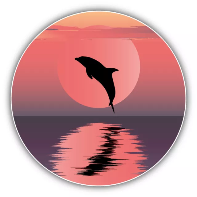 Dolphin Sunset Car Bumper Sticker Decal -  ''SIZES''