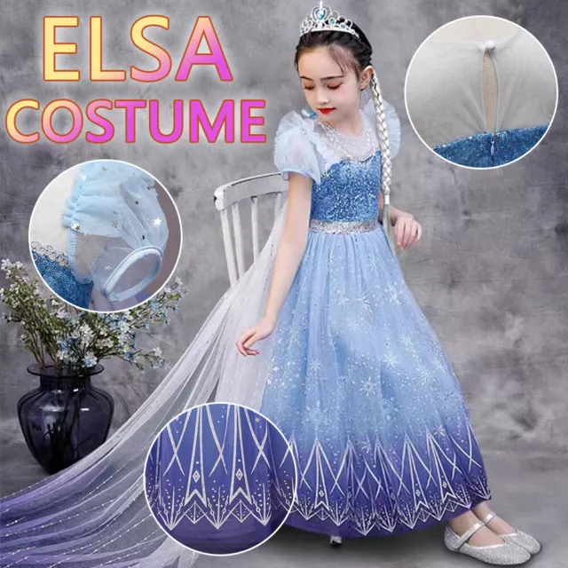 2019 New Release Girls Frozen 2 Elsa Costume Party Birthday Dress size 3-9 Years