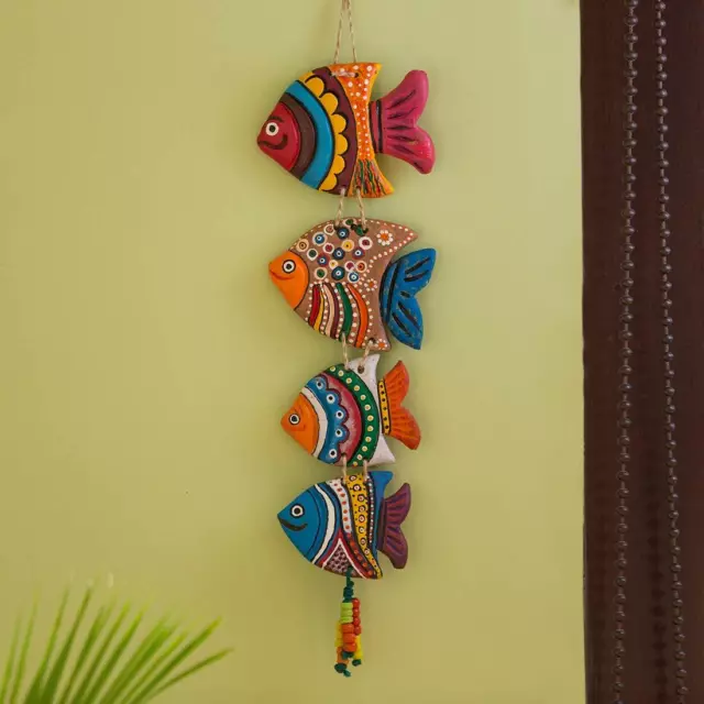 Handmade and Hand-Painted Garden Decorative Wall Hanging in Terracotta