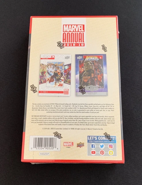 2018-19 Marvel Annual Sealed Box 20 Sealed Card Packs New 2018 2019 UD Cards 2