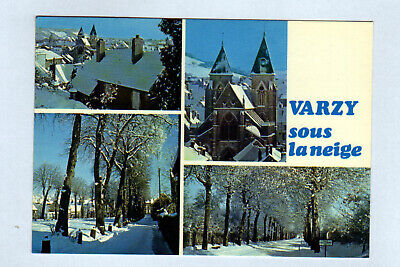 VARZY (58) VILLAS & EGLISE en hiver vers 1970