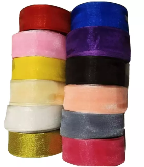 Nastro Organza 40Mm Bobina Rotolo Da 50 Metri Fai Da Te Affare Scegli Il Colore