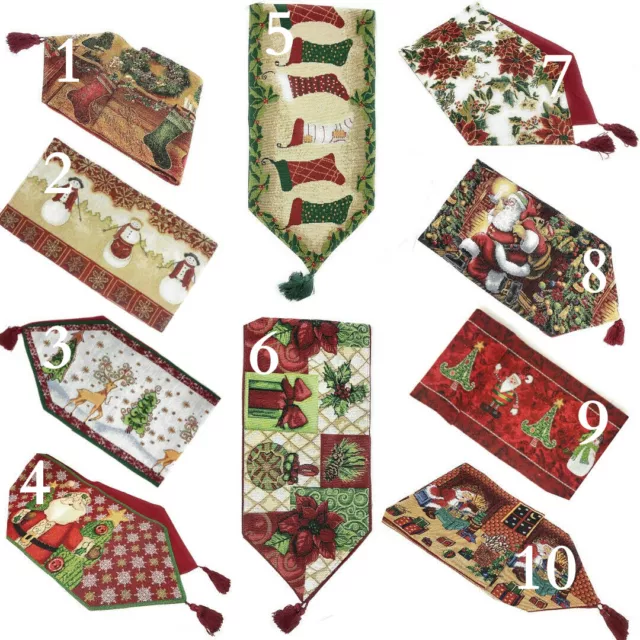 Tache Festive Winter Holiday Christmas Xmas Woven Tapestry Table Linen Runners