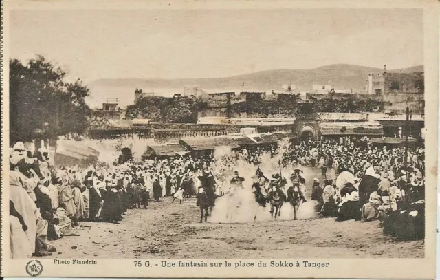 Cpa Maroc -Tanger - Une Fantasia Sur La Place Du Sokko -