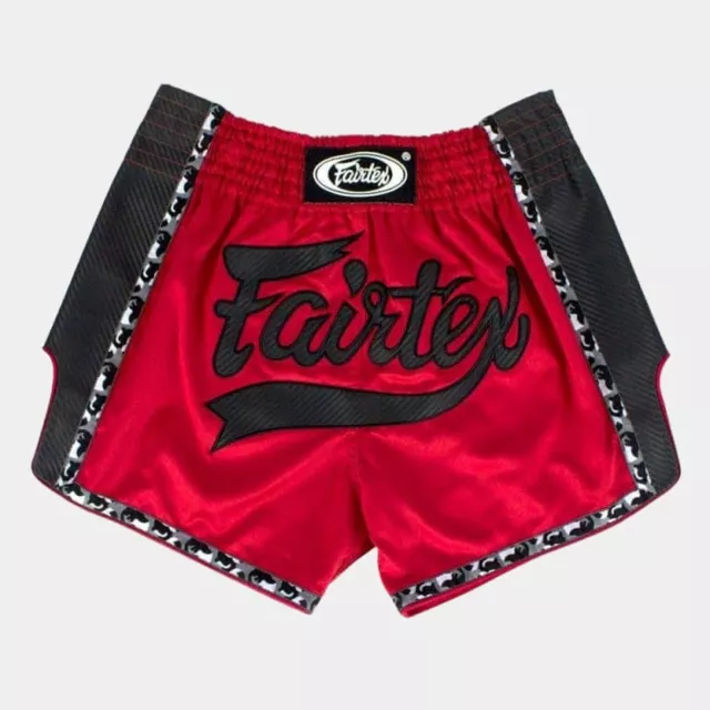 Fairtex Bs1703 Black And Red Slim Cut Muai Thai Shorts Thai Boxing Mma Bjj