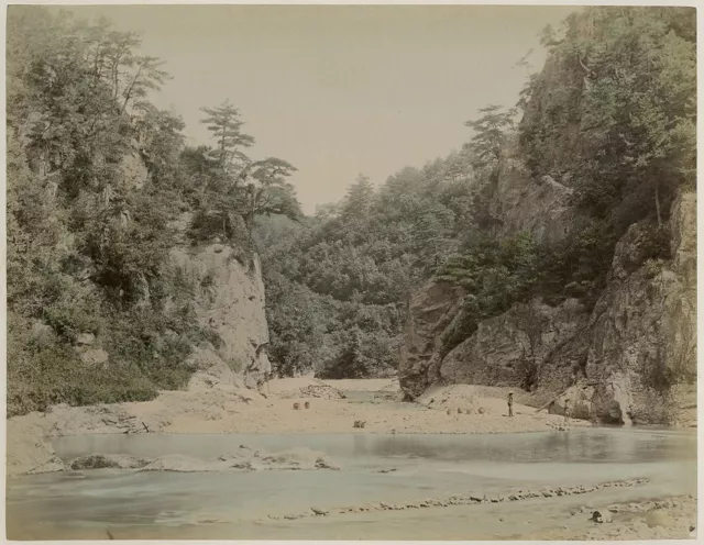 Foto Albumen Japan Fluss Landschaft Richtung 1880