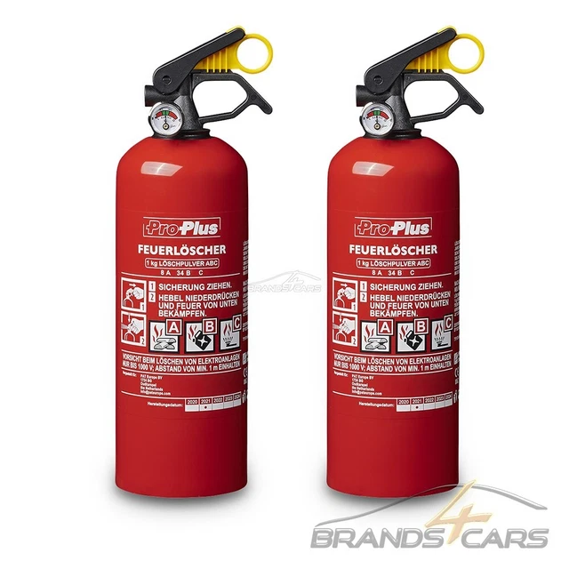 ALLUMINIO 1 kg ABC ESTINTORE AUTO CON MANOMETRO ESTINTORE BARCA CAMPER 2x