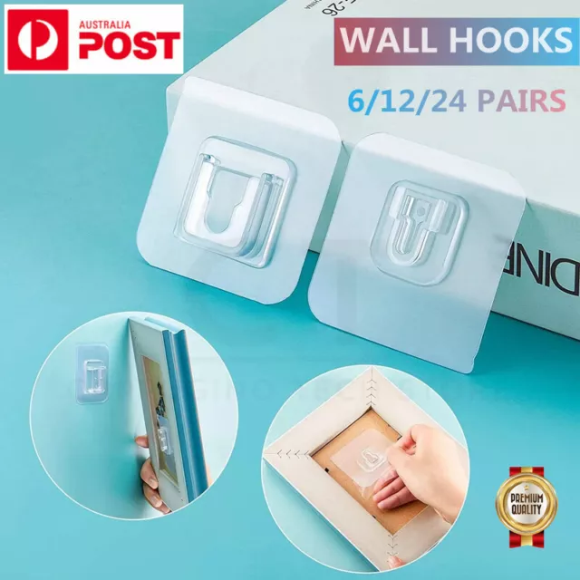 5/10/20 Pairs Double-sided Adhesive Wall Hooks For Home Life Hangging  Accessory