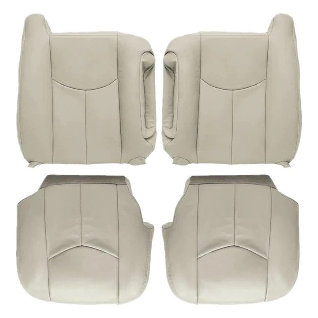 For 2003 2004 2005 2006 Chevy Tahoe Suburban Front Leather Seat Cover Light Tan