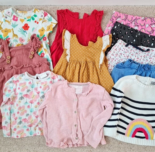 12-18 Months Baby Girl Summer/Autumn Clothes Bundle, 11 items Bright Colours