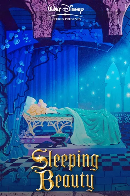 1959 Walt Disneys Sleeping Beauty Movie Poster Print Princess Aurora Phillip🍿