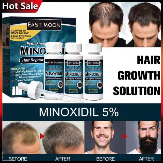 3PCS 60ml Extras Strength For Men Regrowth Treatment Regain Hair Growth Liquid